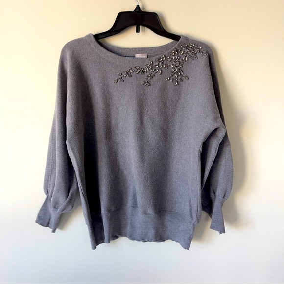 Embellished-Shoulder Pullover Sweater - Picture 3 of 7